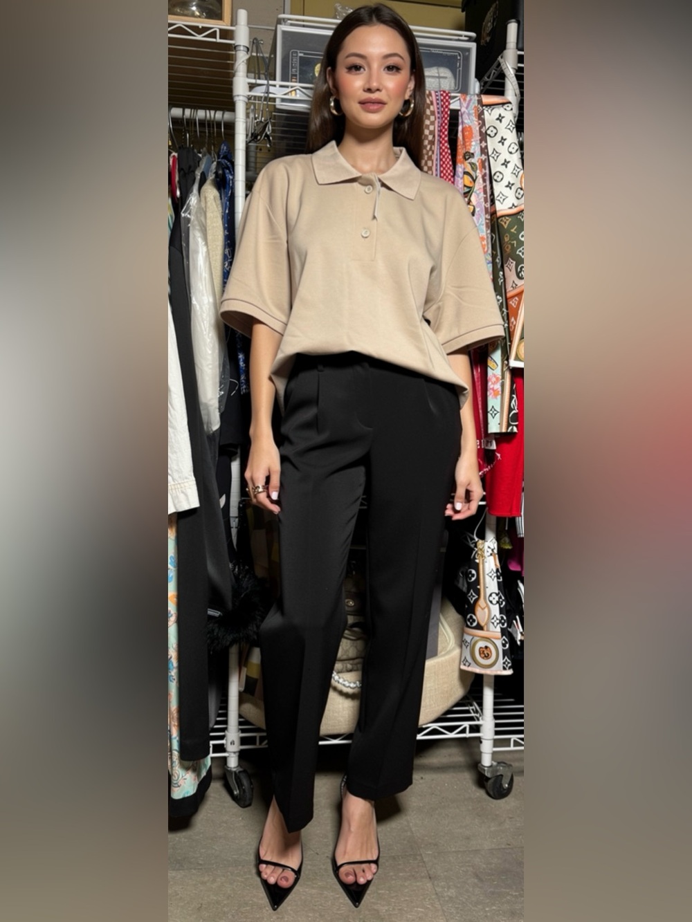 Ann Taylor Weekend Tan Polo Shirt XXL NWT
